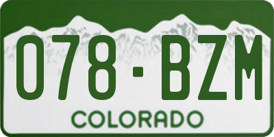 CO license plate 078BZM