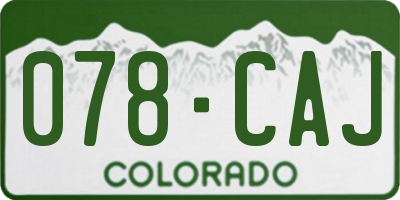 CO license plate 078CAJ