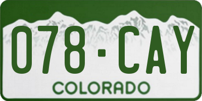 CO license plate 078CAY