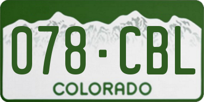 CO license plate 078CBL