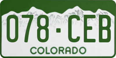 CO license plate 078CEB