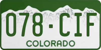 CO license plate 078CIF