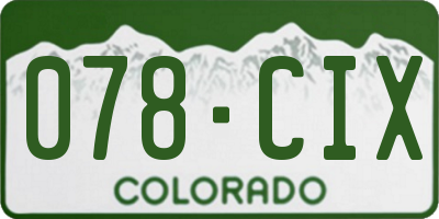CO license plate 078CIX