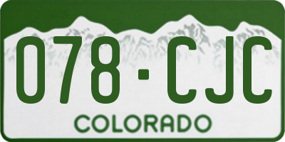 CO license plate 078CJC