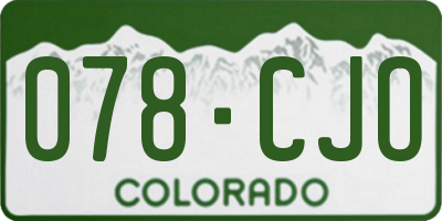 CO license plate 078CJO