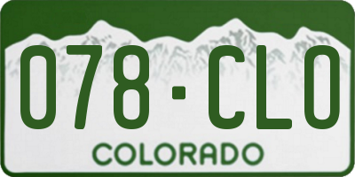 CO license plate 078CLO
