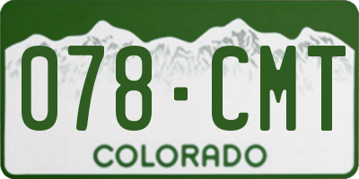 CO license plate 078CMT