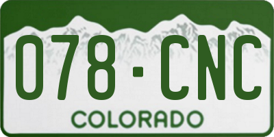CO license plate 078CNC