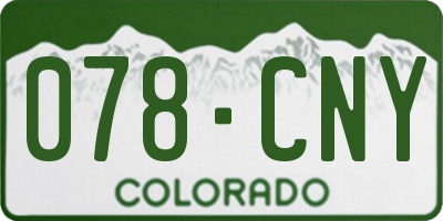 CO license plate 078CNY