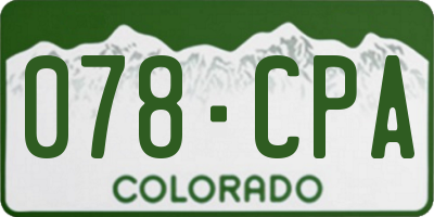CO license plate 078CPA