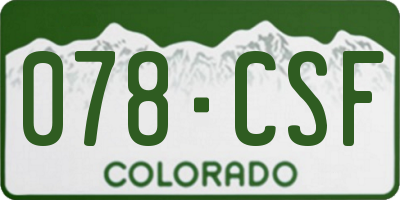 CO license plate 078CSF