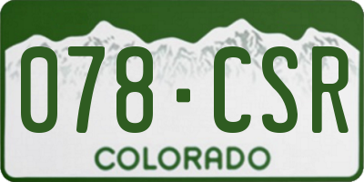CO license plate 078CSR
