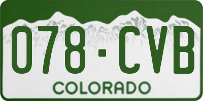CO license plate 078CVB