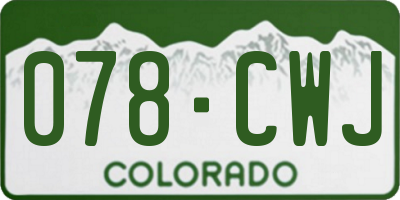 CO license plate 078CWJ