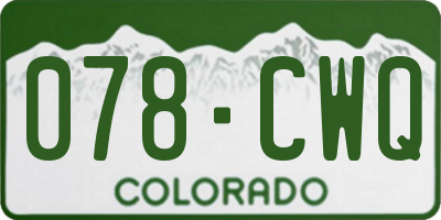 CO license plate 078CWQ