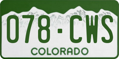 CO license plate 078CWS