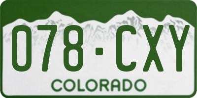 CO license plate 078CXY