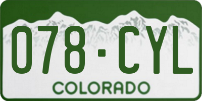 CO license plate 078CYL