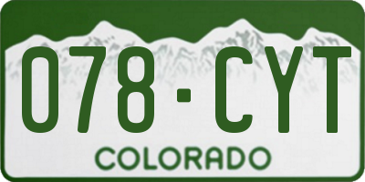 CO license plate 078CYT