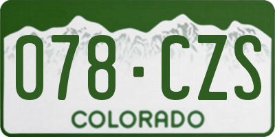 CO license plate 078CZS