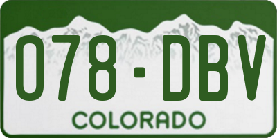 CO license plate 078DBV