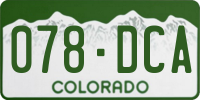 CO license plate 078DCA