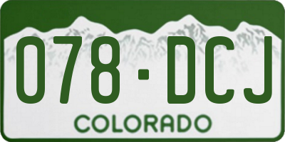CO license plate 078DCJ