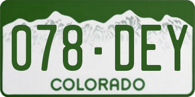 CO license plate 078DEY