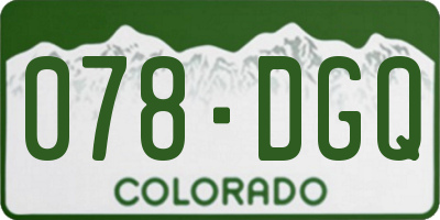 CO license plate 078DGQ