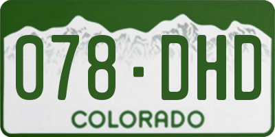 CO license plate 078DHD