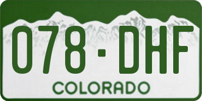 CO license plate 078DHF