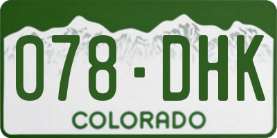 CO license plate 078DHK