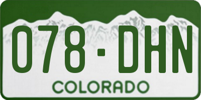 CO license plate 078DHN