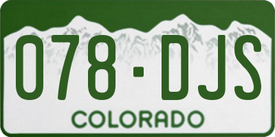 CO license plate 078DJS