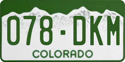 CO license plate 078DKM