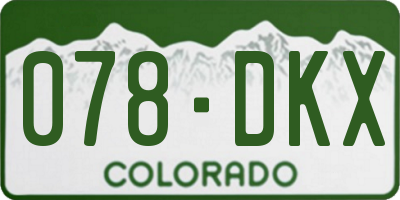 CO license plate 078DKX