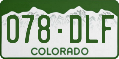CO license plate 078DLF