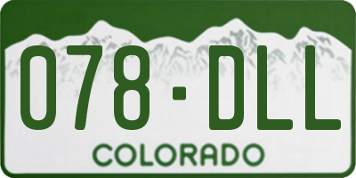 CO license plate 078DLL