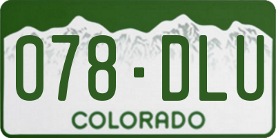 CO license plate 078DLU