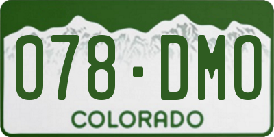CO license plate 078DMO