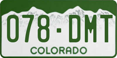 CO license plate 078DMT