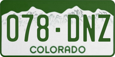CO license plate 078DNZ