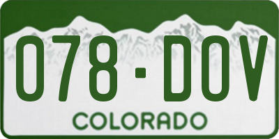 CO license plate 078DOV