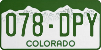 CO license plate 078DPY