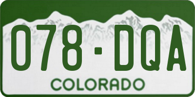 CO license plate 078DQA