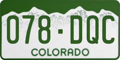 CO license plate 078DQC