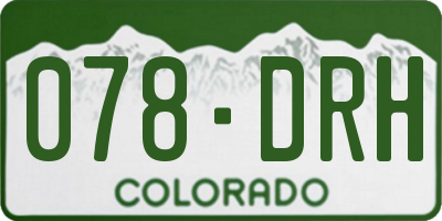CO license plate 078DRH