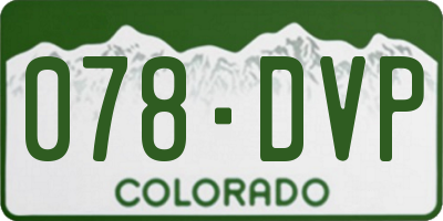 CO license plate 078DVP