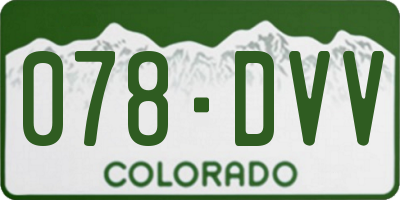 CO license plate 078DVV
