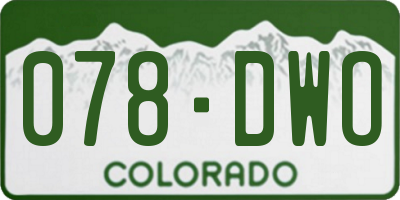 CO license plate 078DWO